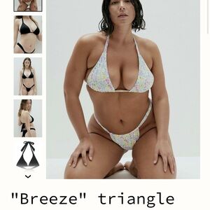 Floral Triangle Bikini Top